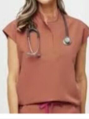 FIGS Terracotta Orange Technical Collection Sleeveless Top Size Medium
